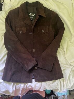 Maxima Dark Brown Suede Jacket